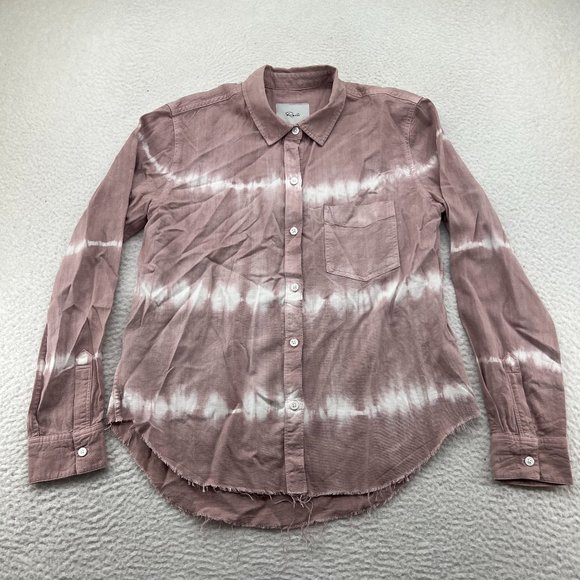 Rails | Ingrid Raw Mauve White Waves Pocket Button Down Shirt Small - Picture 2 of 10